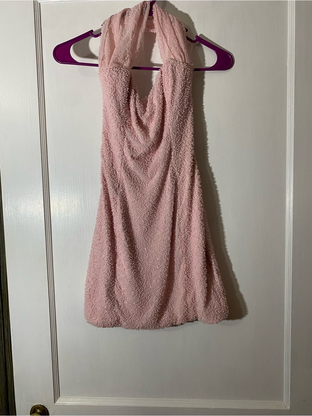 Oh Polly Blush Pink Halter Mini Dress